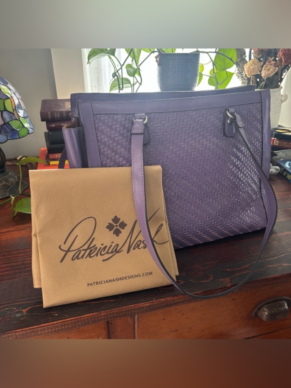 Patricia Nash Merena Woven Satchel Purse amethyst‎ Purple